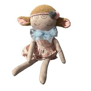 Adorable Plush Sheep Toy with Pink Dress